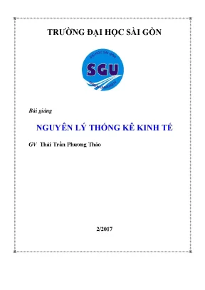 Tiểu luận bài giảng nguyên lý thống kê kinh tế