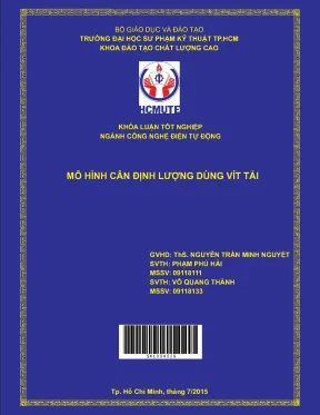 Đồ án hcmute mô hình cân định lượng dùng vít tải