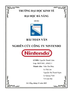 Bài toàn văn nghiên cứu công ty nintendo