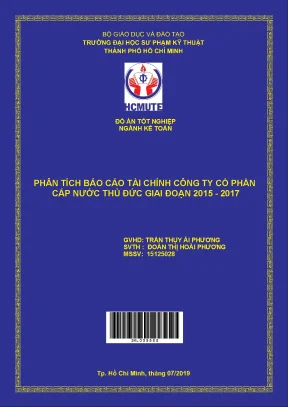 Đồ án hcmute phân tích báo cáo tài chính công ty cổ phần cấp nước thủ đức giai đoạn 2015 2017
