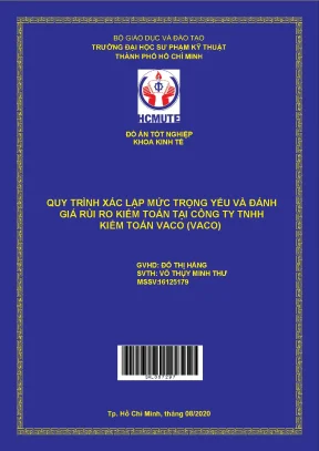 Đồ án hcmute quy trình xác lập mức trọng yếu và đánh giá rủi ro kiểm toán tại công ty tnhh kiểm toán vaco vaco