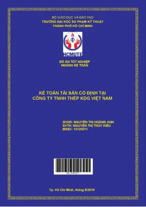 Đồ án hcmute kế toán tài sản cố định tại công ty tnhh thép kdg việt nam