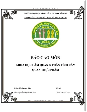 Báo cáo môn khoa học cảm quan phân tích cảm quan thực phẩm bài 1 phép thử phân biệt