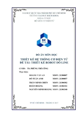 Tiểu luận đồ án môn học thiết kế hệ thống cơ điện tử đề tài thiết kế robot dò line