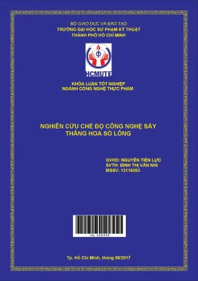 Đồ án hcmute nghiên cứu chế độ công nghệ sấy thăng hoa sò lông