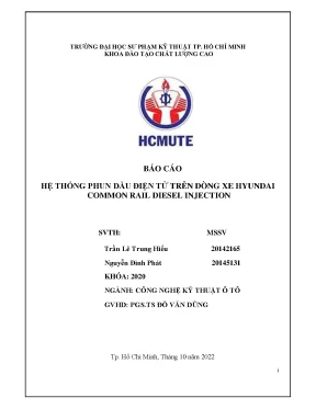 Báo cáo hệ thống phun dầu điện tử trên dòng xe hyundai common rail diesel injection