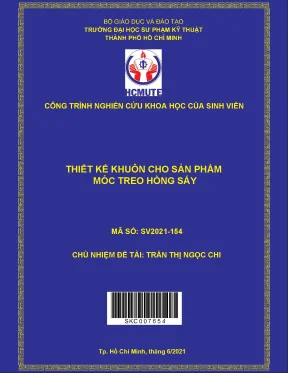 Hcmute thiết kế khuôn cho sản phẩm móc treo hồng sấy
