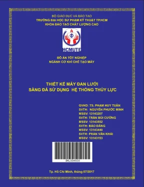 Đồ án hcmute thiết kế máy đan lưới sàng đá sử dụng hệ thống thủy lực