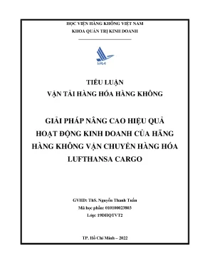 Giải pháp nâng cao hiệu quả hoạt động kinh doanh của hãng hàng không vận chuyển hàng hóa lufthansa cargo