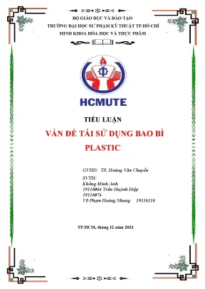 Tiểu luận vấn đề tái sử dụng bao bì plastic