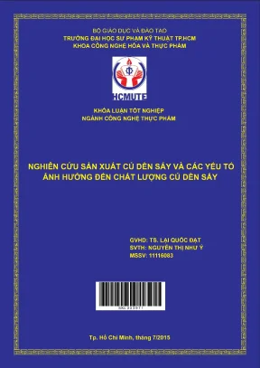 Đồ án hcmute nghiên cứu sản xuất củ dền sấy và các yếu tố ảnh hưởng đến chất màu trong củ dền sấy