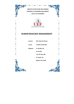 Tiểu luận human resource management