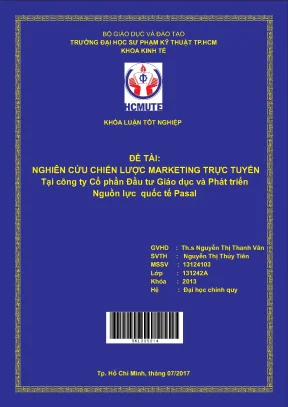 Đồ án hcmute nghiên cứu chiến lược marketing trực tuyến tại công ty cổ phần đầu tư giáo dục và phát triển nguồn lực quốc tế pasal