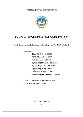 Tiểu luận cost benefit analysis essay topic 1 a national standard swimming pool for neu students