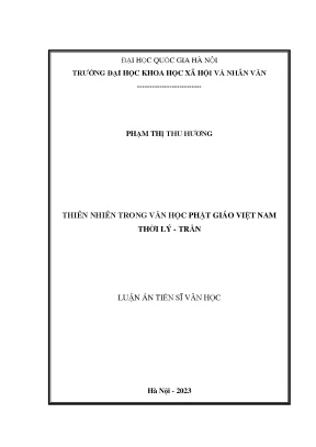 Luận án tiến sĩ thiên nhiên trong văn học phật giáo việt nam thời lý trần