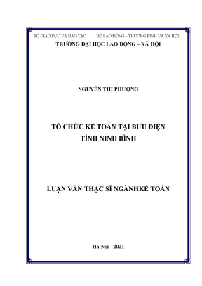 Luận văn thạc sĩ ngành kế toán tổ chức kế toán tại bưu điện tỉnh ninh bình