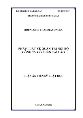 Luận án tiến sĩ luật học pháp luật về quản trị nội bộ công ty cổ phần tại lào