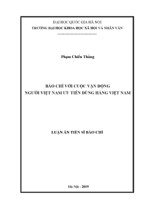 Luận văn thạc sĩ báo chí học báo chí với cuộc vận động người việt nam ưu tiên dùng hàng việt nam