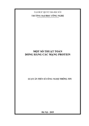 Luận văn tiến sĩ công nghệ thông tin một số thuật toán dóng hàng các mạng protein