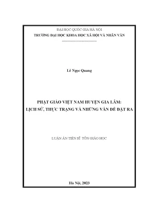Luận án tiến sĩ phật giáo việt nam huyện gia lâm lịch sử thực trạng và những vấn đề đặt ra