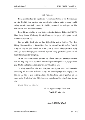 Luận án thạc sĩ kinh tế tài nguyên thiên nhiên và môi trường nguyên cứu các giải pháp nâng cao hiệu quả kinh tế xã hội cho dự án di dân tái định cư thủy điện tuyên quang