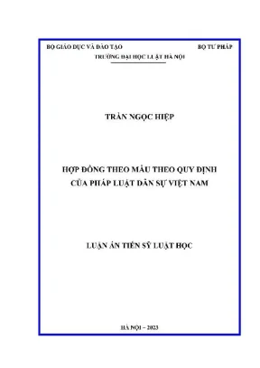 Luận án tiến sĩ luật học hợp đồng theo mẫu theo quy định của pháp luật dân sự việt nam