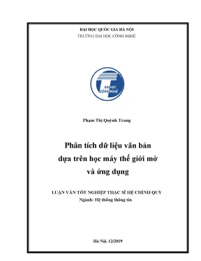 Luận văn thạc sĩ ngành hệ thống thông tin phân tích dữ liệu văn bản dựa trên học máy thế giới mở và ứng dụng