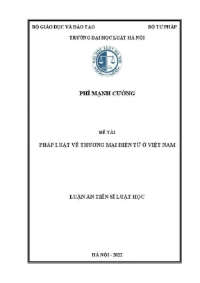 Luận án tiến sĩ luật học pháp luật về thương mại điện tử ở việt nam
