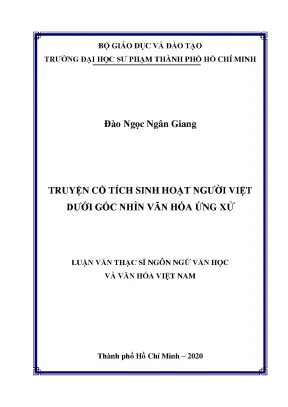 Luận văn thạc sĩ ngôn ngữ văn học và văn hóa việt nam truyện cổ tích sinh hoạt người việt dưới góc nhìn văn hóa ứng xử