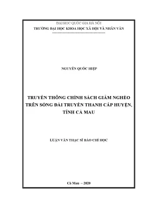 Luận văn thạc sĩ báo chí học truyền thông chính sách giảm nghèo trên sóng đài truyền thanh cấp huyện tỉnh cà mau