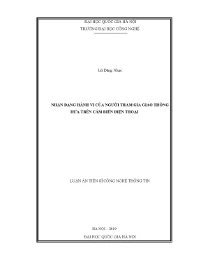 Luận văn thạc sĩ công nghệ thông tin nhận dạng hành vi của người tham gia giao thông dựa trên cảm biến điện thoại