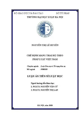 Luận án tiến sĩ luật học chế định mang thai hộ theo pháp luật việt nam