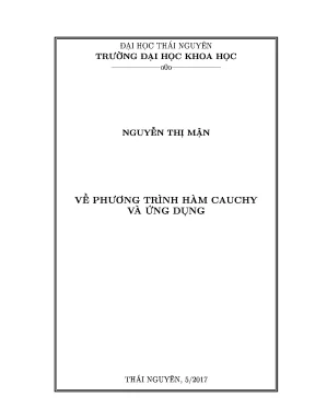 Luận văn thạc sĩ toán học về phương trình hàm cauchy và ứng dụng