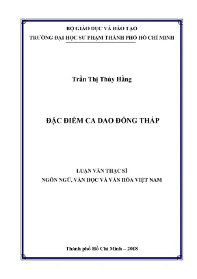 Luận văn thạc sĩ ngôn ngữ và văn hóa việt nam đặc điểm ca dao đồng tháp