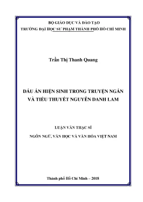 Luận văn thạc sĩ ngôn ngữ văn học và văn hóa việt nam dấu ấn hiện sinh trong truyện ngắn và tiểu thuyết nguyễn danh lam