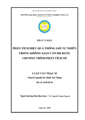 Luận văn thạc sĩ kỹ thuật xây dựng phân tích hiệu quả thông gió tự nhiên trong không gian căn hộ bằng chương trình phân tích số
