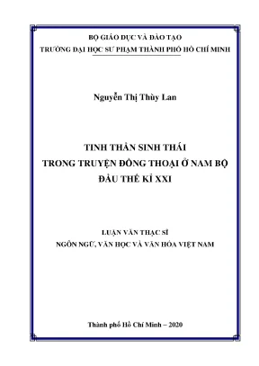 Luận văn thạc sĩ ngôn ngữ văn học và văn hóa việt nam tinh thần sinh thái trong truyện đồng thoại ở nam bộ đầu thế kỉ xxi