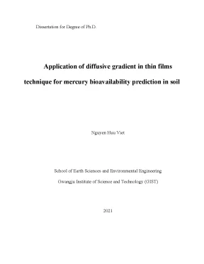 Luận án tiến sĩ application of diffusive gradient in thin films technique for mercury bioavaibility prediction in soil