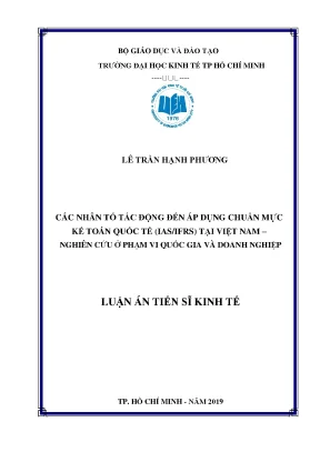 Luận án tiến sĩ kinh tế các nhân tố tác động đến áp dụng chuẩn mực kế toán quốc tế ias ifrs tại việt nam nghiên cứu ở phạm vi quốc gia và doanh nghiệp