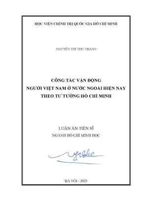 Luận án tiến sĩ công tác vận động người việt nam ở nước ngoài hiện nay theo tư tưởng hồ chí minh