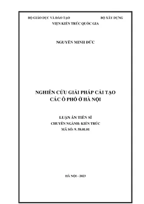Luận án tiến sĩ nghiên cứu giải pháp cải tạo các ô phố ở hà nội