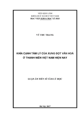 Luận án tiến sĩ tâm lý học khía cạnh tâm lý của xung đột văn hoá ở thanh niên việt nam hiện nay