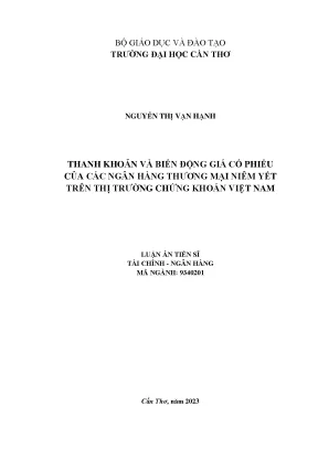 Luận án tiến sĩ thanh khoản và biến động giá cổ phiếu của các ngân hàng thương mại niêm yết trên thị trường chứng khoán việt nam