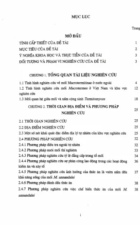 Luận án tiến sĩ sinh học nghiên cứu thành phần phân bố của mối macrotermes isoptera termitidae và đặc điểm sinh học sinh thái học của loài macrotermes annandalei silvestri ở miền bắc việt nam