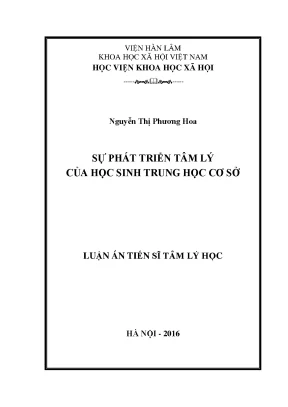 Luận án tiến sĩ tâm lý học sự phát triển tâm lý của học sinh trung học cơ sở