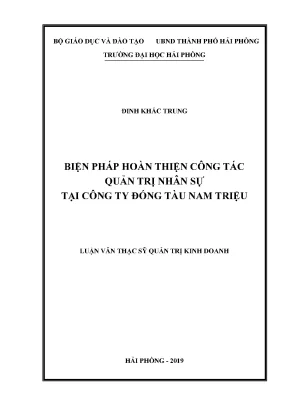 Luận văn thạc sĩ quản trị kinh doanh biện pháp hoàn thiện công tác quản trị nhân sự tại công ty đóng tàu nam triệu