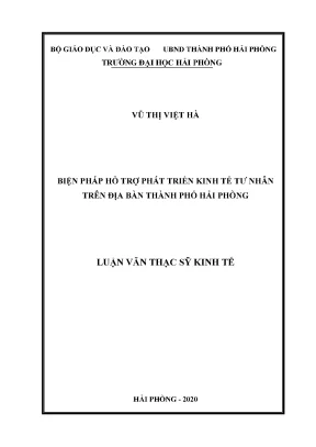 Luận văn thạc sĩ quản lý kinh tế biện pháp hỗ trợ phát triển kinh tế tư nhân trên địa bàn thành phố hải phòng