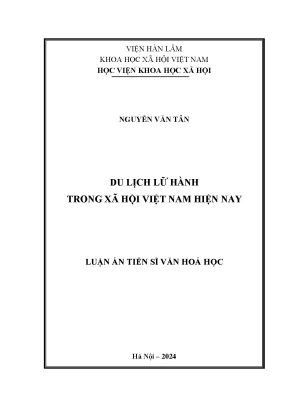 Luận án tiến sĩ du lịch lữ hành trong xã hội việt nam hiện nay