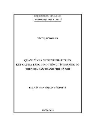 Luận án tiến sĩ quản lý nhà nước về phát triển kết cấu hạ tầng giao thông tĩnh đường bộ trên địa bàn thành phố hà nội