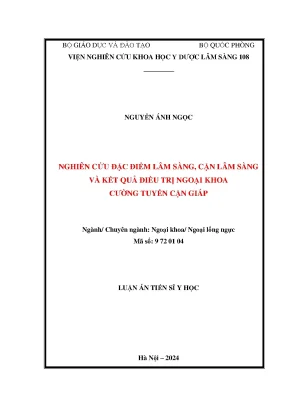 Luận án tiến sĩ nghiên cứu đặc điểm lâm sàng cận lâm sàng và kết quả điều trị ngoại khoa cường tuyến cận giáp